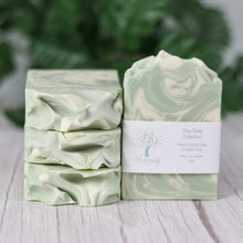 Load image into Gallery viewer, Clay Soap French Green with Kaolin Clay Swirl