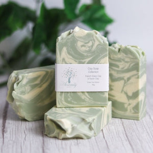 Clay Soap French Green with Kaolin Clay Swirl