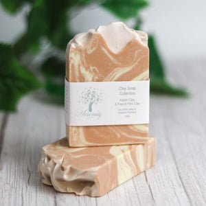 Clay Soap French Pink Clay with Kaolin Clay Swirl