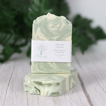 Load image into Gallery viewer, Clay Soap French Green with Kaolin Clay Swirl
